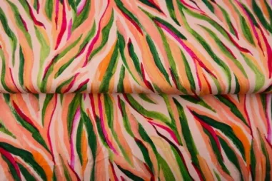 Neue Stoffe - Tricot stof - digitaal zebraprint - groen roze multi - 25820-12VI