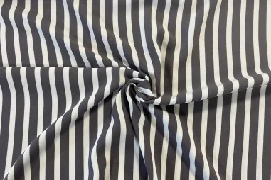Polytex stoffen - Viscose stof - crepe - strepen - donkergrijs - 873001-13