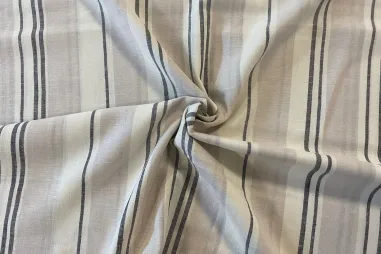 Niet rekbare stoffen - Linnen stof - linnenmix - strepen - beige - 310201-20
