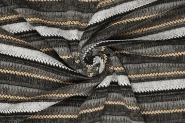 330gr/M² - Polyester stof - brushed Mexican stripes - zwart multi - 21162-999