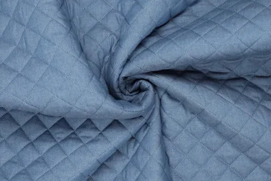 Doorgestikte stof - Doorgestikte stof - denim stepped - lichtblauw - 21049-690