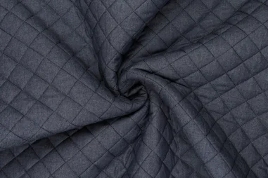 Denim stoffen - Doorgestikte stof - denim stepped - donkerblauw - 21049-690