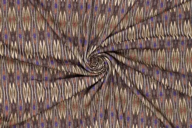 200gr - Tricot stof - diamonds lurex - bruin multi - 22007-100
