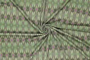 Oeko-Tex klasse 2 - Tricot stof - diamonds lurex - groen multi - 22007-315
