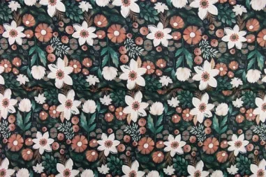 Stenzo Tricot stoffen - Tricot stof - digitaal bloemetjes - multi - 26203-20