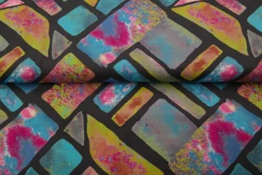 Stenzo Tricot stoffen - Tricot stof - digitaal abstract - multi - 26902-99