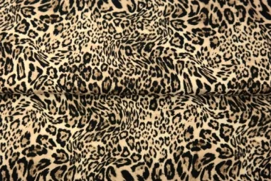 Beige stoffen - Tricot stof - digitaal panter - beige - 25829-22