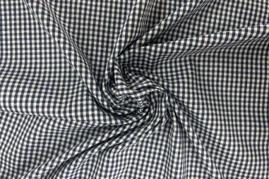Uitverkoop - Katoen stof - ruit met stipje - donkerblauw - JT654