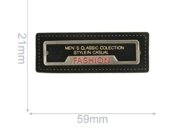 Applikationen - Applicatie label fashion 59x21 mm - zwart - 102-30
