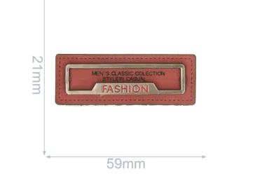 Nieuwe fournituren - Applicatie label fashion 59x21 mm - rood - 102-47