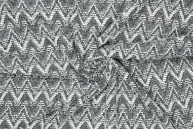 Gebreide stoffen - Gebreide stof - zigzag wavy - blauw multi - 22077-960