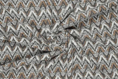 Nieuwe stoffen - Gebreide stof - zigzag wavy - bruin multi - 22077-971