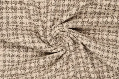 Nicky velours stof - taupe - 3081-026 - Wollen stof - wolmix - recycled woolen blend - bruin - 22114-100