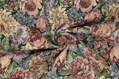 stevige stof - Polyester stof - gobelin - bloemen - multi - 22212-999