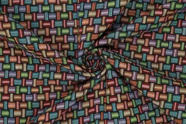 stevige stof - Polyester stof - gobelin - kilim jacquard - multi - 22215-670