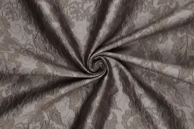 Niet rekbare stoffen - Polyester stof - bladeren - taupebruin - 22233-170