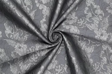Flanell - grau - 7727-002 - Embroidery stof - bladeren - grijs - 22233-970
