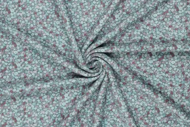 Blaue Stoffe - Ribcord stof - corduroy - bloemetjes - blauw multi - 22238-635