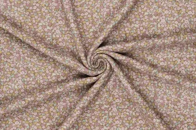Nieuwe stoffen - Ribcord stof - corduroy - digitaal bloemetjes - lichtroze multi - 22238-815