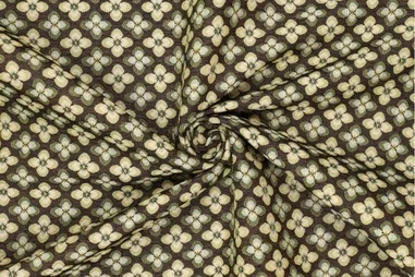 Badstof - dubbel gelust - olijfgroen - 2900-026 - Polyester stof - gobelin - bloemen - groen - 22129-315