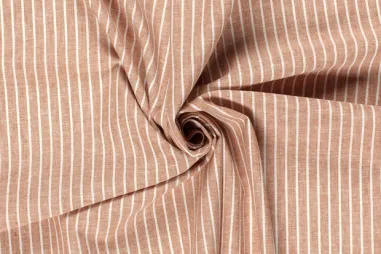 Bluse - Leinenstoff - Leinenmischung chambré - Streifen - brique - 23033-056