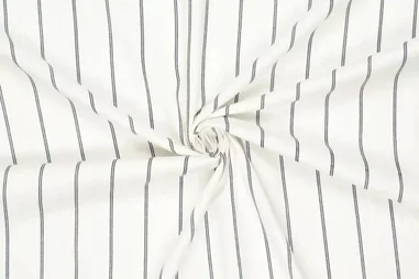 Gebroken witte stoffen - Stretch stof - linnen - strepen - blauw - 21607-600