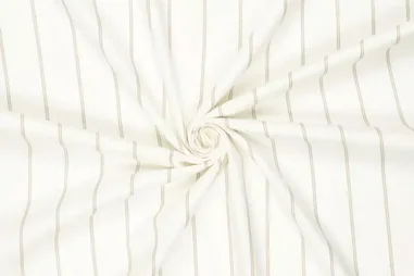 Stretch stoffen - Stretch stof - linnen - strepen - beige - 21607-178