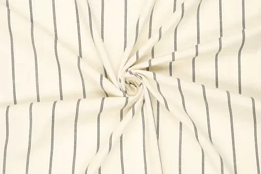190gr/M² - Stretch stof - linnen - strepen - zwart - 21607-999