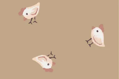 QJUTIE & the Qjutest 2025 stoffen - Tricot stof - kuikens - donkerbeige - 2/10356-522