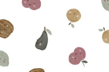 QJUTIE & the Qjutest, editie 2 - Waterdichte stof - transparant raincoat - fruit - 2/68530-520