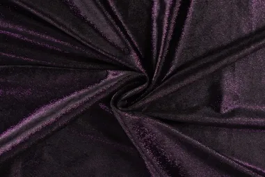 Sweaterstoffen - Velours stof - foil - donkerpaars - 2/22758-470