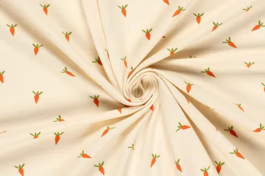 Ausverkauf - Tricot stof - wortels - crème - 21854-151