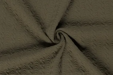 Stretch stoffen - Stretch stof - heavy knit kabel - kaki - 24155-027