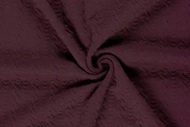 380gr/M² - Stretch stof - heavy knit kabel - aubergine - 24155-046