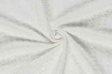 380gr/M² - Stretch stof - heavy knit kabel - gebroken wit - 24155-051