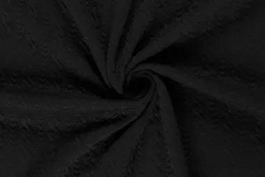 98% polyester, 2% elastan - Stretch stof - heavy knit kabel - zwart - 24155-069