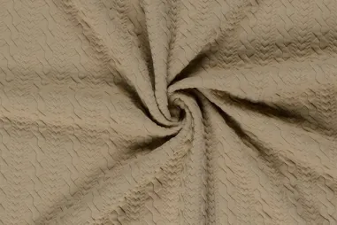380gr/M² - Stretch stof - heavy knit kabel - beige - 24155-152