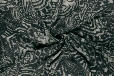 Bluse - Polyester stof - satijn velvet - abstract - grijs - 24021-063