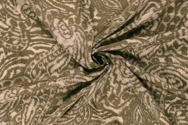 Abstract stoffen - Polyester stof - satijn velvet - abstract - taupegroen - 24021-054