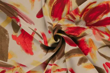 185gr/M² - Polyester stof - satijn duchesse - abstract - multi - 24071-054