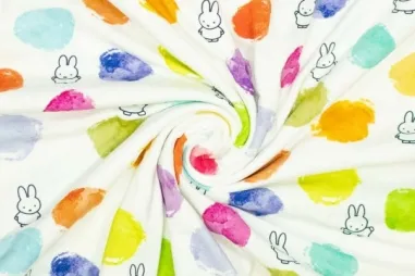 Polytex Stoffen - Tricot stof - Nijntje Miffy - wit multi - 664007-10