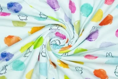 Polytex stoffen - Tricot stof - Nijntje Miffy - lichtblauw multi - 664007-11