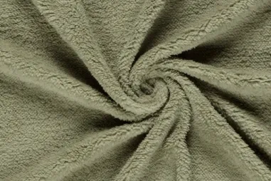 Fleece stoffen - Fleece stof - sherpa fleece - kaki - 18494-026
