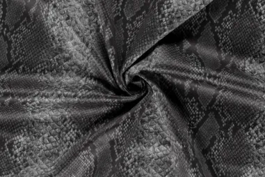 NB 3956-067 Crepe Georgette grau - Suèdine stof - suède wildleer - slangenprint - grijs - 24124-063