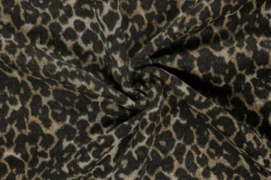 Decke - Polyester stof - jacquard - luipaardprint - camel - 31/24130-053