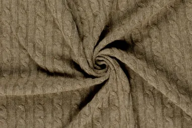 Strickstoffe - Strickstoff – Zopfmuster – taupefarben – 31/24142-054