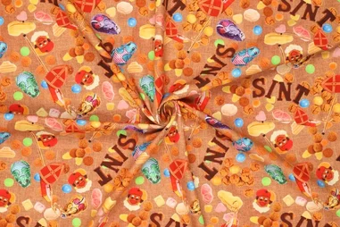 Decoratiestoffen - Katoen stof - poplin - digitaal Sinterklaas - multi - 22081-097