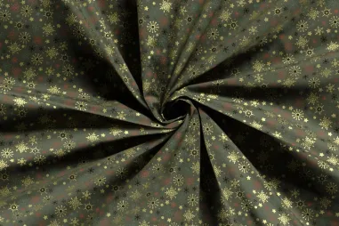 NB 2213-25 Lamee (dehnbar) folienartig grün - Kerststof - katoen poplin - folie kerststerren - groen - 20748-027