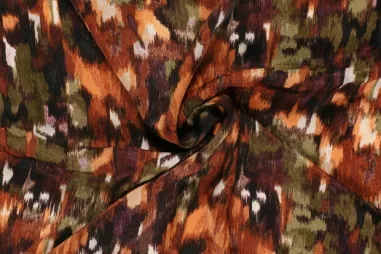 Brique - Polyester - Satin Velvet - abstrakt - Brique Multi - 24018-156