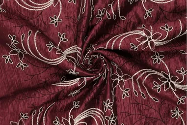 Bordeaux rode stoffen - Embroidery stof - taffeta riva - bordeaux - 22405-400